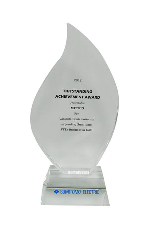 Outstanding Achievement Award For Valuable Contribution in Expanding Sumitomo FTTx-Business in UAE